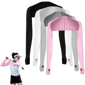 4 Pieces UV Protection Cooling Arm Sleeves with Thumb Hole Sun Protection Shawl Arm Cover for Women Men Breathable Ice Silk Arm Guards for Cycling Driving Golf Outdoor Sports