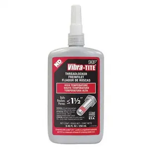 Vibra-Tite Series 137 High-Temp High-Strength Threadlocker, 250 mL Red Bottle, 24 hr Full Cure Time, Heat Removal Capability, Model 13725