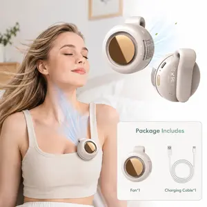 IMOLI Portable Silent Mini Bladeless Electric Fan with Rotating Body and Three-speed Adjustable Silent Cooling, Clip-on Fan, Waist-mounted Fan, Suitable for Outdoor Travel and Office Use, Summer Gift