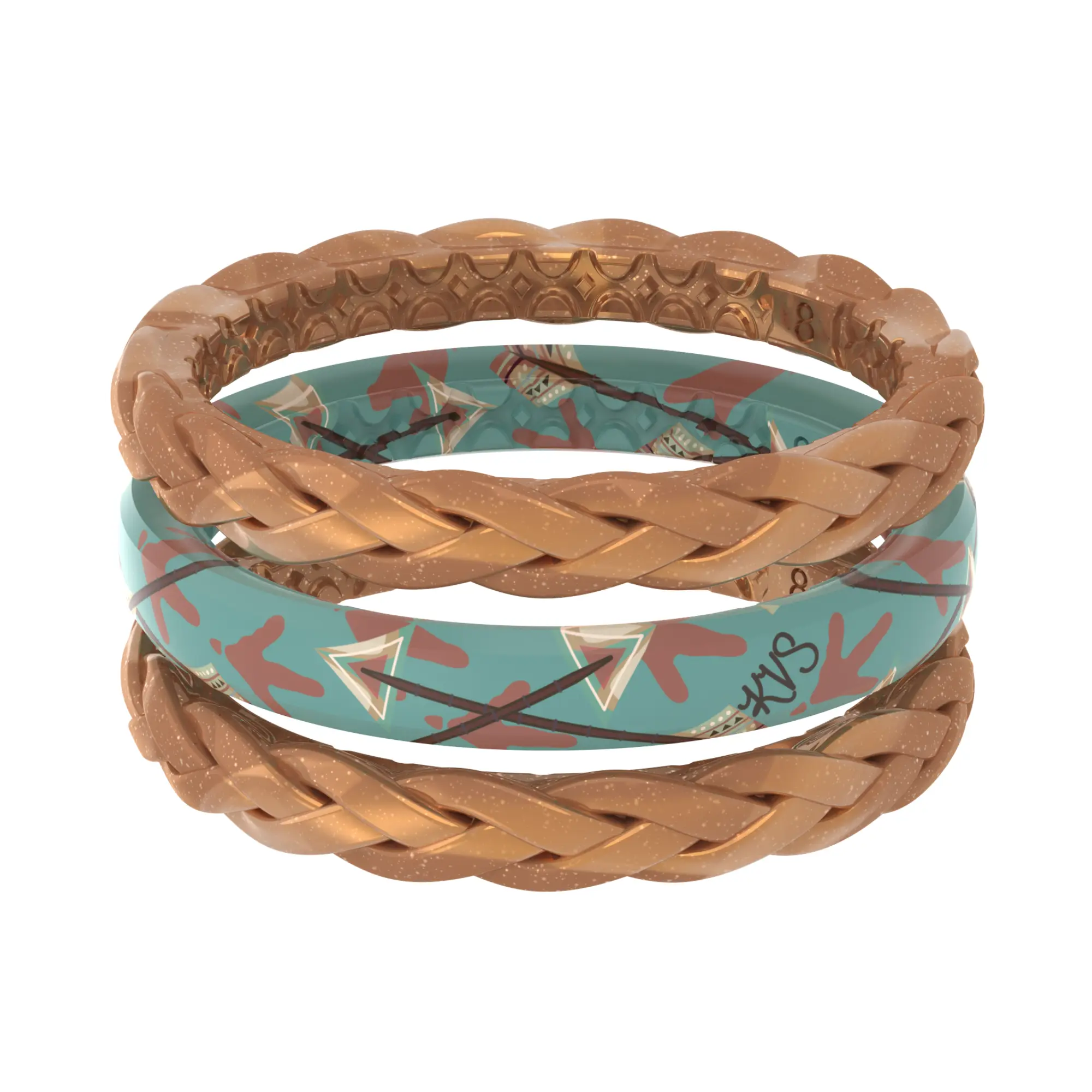 Groove Life Katie Van Slyke Ring, Breathable Women's Silicone Wedding Band, Outdoor-Inspired Patterned Rings, Flexible Rubber Band, Safe Breakaway Design Built for Work, Gym, Travel & Everyday Wear, Quiver Stackable Ring