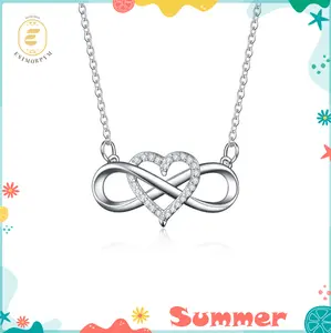 Infinity Heart Pendant Necklace Wedding Engagement Anniversary Valentine's Day Birthday Gift Daily Wear Jewelry