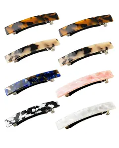 Hair Barrettes for Women, 8 Pcs Barrettes for Fine Thin Thick Hair, 3 Inch Acetate Small Clips Barrette No Slip, French Tortoise Shell Womens Girls Accessories