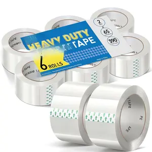 Clear Packing Tape, Heavy Duty Packaging Tape Refills 6 Rolls, 2 inch x 65 Yards, Shipping Tape Box Tape Mailing Tape for Shipping Packaging Moving Sealing and Storage