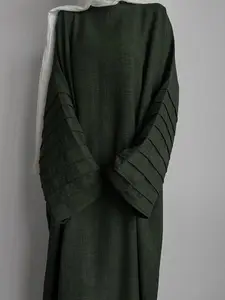 Women's Plain Long Sleeve Abaya Dress, Modest Casual Long Sleeve Round Neck Dress for Daily Wear, Ladies Islamic Clothing for All Seasons