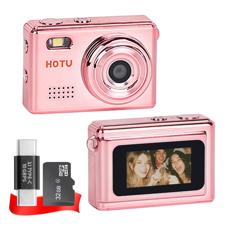 HOTU Mini Keychain Digital Camera – Sparkling Rose Gold Y2K Pocket ...