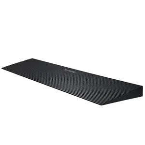 VEVOR 1.2" Rise Cuttable Threshold Ramp for Sweeping Robot, 35.4" Wide Natural Rubber Wheelchair Ramp, Non-Slip Solid Rubber Ramp with Double-Sided Tape for Doorways, Driveways, Bathroom, Smooth Tile
