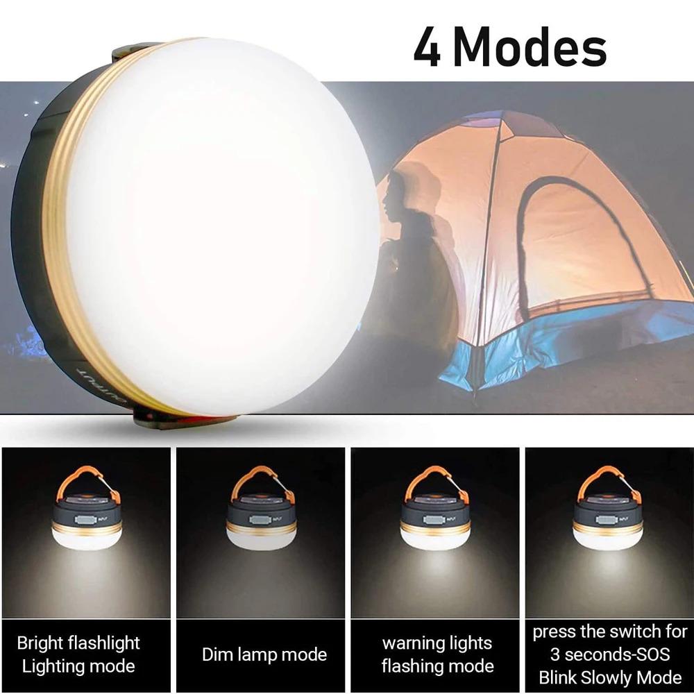 10W LED Portable Camping Light Built-in 1800mAh Battery USB Rechargeable Tent Lantern Outdoor Hiking Night Hanging Camping Lamp