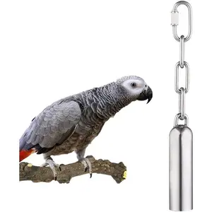 Stainless Steel Bell Toy for Birds,Heavy Duty Bird Cage Toys for Parrots, African Greys, Mini Macaws, Small Cockatoos, Cockatiels & More (Small or Large)
