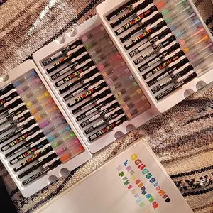 Art Automatic Ink Control Acrylic Paint Markers,36 Colors Brush Tip Acrylic Paint Pens for Rock Painting, Ceramic, Wood, Canvas, Glass, Stone, Fabric, Card Making, DIY & Art Supplies modelpaintingmarkers,Pastel,Storage Box(Not edible)