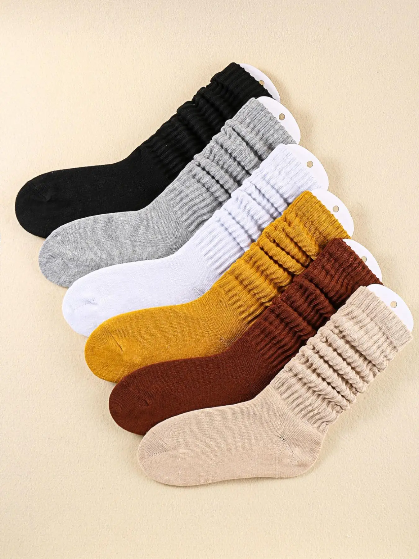 Women's Solid Crew Socks, Soft Comfy Breathable Stretchy Socks for Women, Lady Multipack Comfortable Mid-calf Knit Socks, Women's Socks & Hosiery