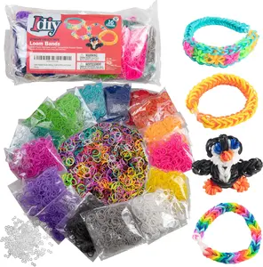 Rubber Bands 4800 pc Refill Kit w 8 Unique Colors (600 of Each) & 200 Clips - Works w All Rubber Band Jewelry - DIY Gift for Girls Boys & Bracelet Making Craft for Kids and Camps