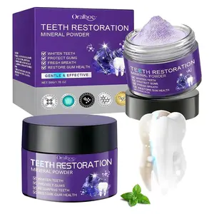 Purple Teeth Restoration Mineral Powder | Peroxide-Free Mineral Tooth Powder for Strengthening Teeth & Gums, Daily Use 50g