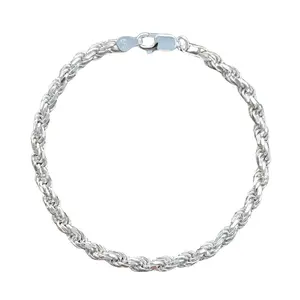 925 Silver Bracelets 4MM Rope Bracelet sterling sliver