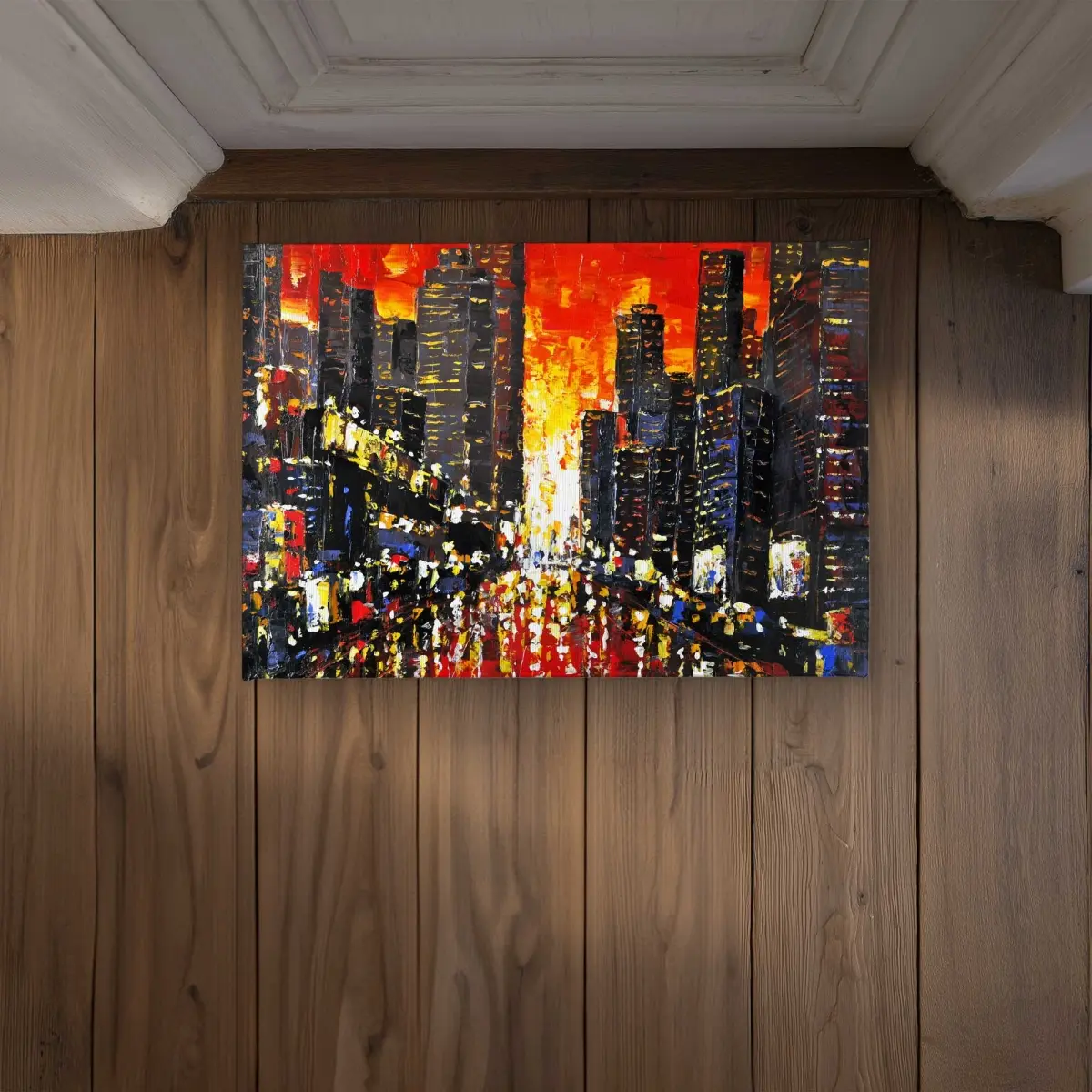 212 MAIN Abstract Sunset Scene Door Mat - 17x24 in. Standard Polyester Loop Mat, Abstract Art, Bold Colors, Bright Color, Colorful Design, Distinctive Design Doormats for Indoor-Outdoor Living Room Decor (CODM1724FDO5ZC), Abstract Art Doormats