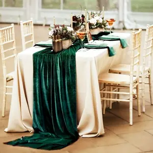 Luxury Thick Velvet Table Flag, Non-Shedding, Elegant Dining Table Decor, Wedding Party Festival Outdoor Decoration, 1pc Universal Table Runner