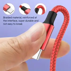 6ft Multi-Functional USB-C to USB-C Charging Cable with C-Type Connector - Fast Charging, 3-in-1 Multi USB Cable, Compatible with Most Mobile Phones & Tablets