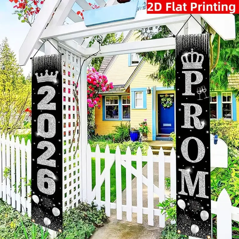 Prom Night Decorations 2026, Silver Color Glitter Graduation Party Supplies, Send off Banner, Graduation Yard Signs, Yard Sign Banner, Porch Sign Backdrop, Graduation Theme Backdrop, Photoshoot Backdrop, Hanging Photo Shoot Props