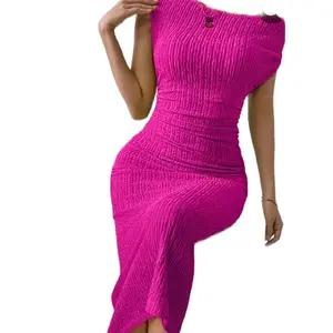 sexy off-shoulder  sleeveless dress for women's European and American summer bodycon style