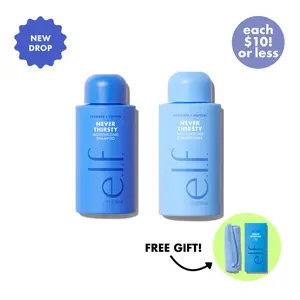 Never Thirsty Shampoo & Conditioner: Moisturize + Strengthen in One Set. Plus Free Hair Towel