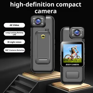 Portable Pocket Camera with Screen, 180° Rotating, WiFi Wireless Connection, Recorder, Clip-On Camera, HD Infrared Night Vision, Portable Law Enforcement Device