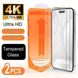 Anti-Dust Case Compatible High-Definition Tempered Glass Film for iPhone 17 Pro Max, Full Screen Coverage, Anti-Fingerprint