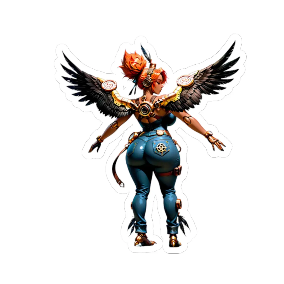 Ariel Steampunk Phoenix Kiss-Cut Stickers, Unique Laptop Decal, Great for Gift, Aesthetic Art Sticker, Cool Decor for Any Occasion decorative sticker vinyl sticker