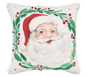 18" x 18" Vintage Santa Throw Pillow by Valerie