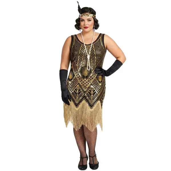 Plus Size Art Deco Flapper Women's Costume