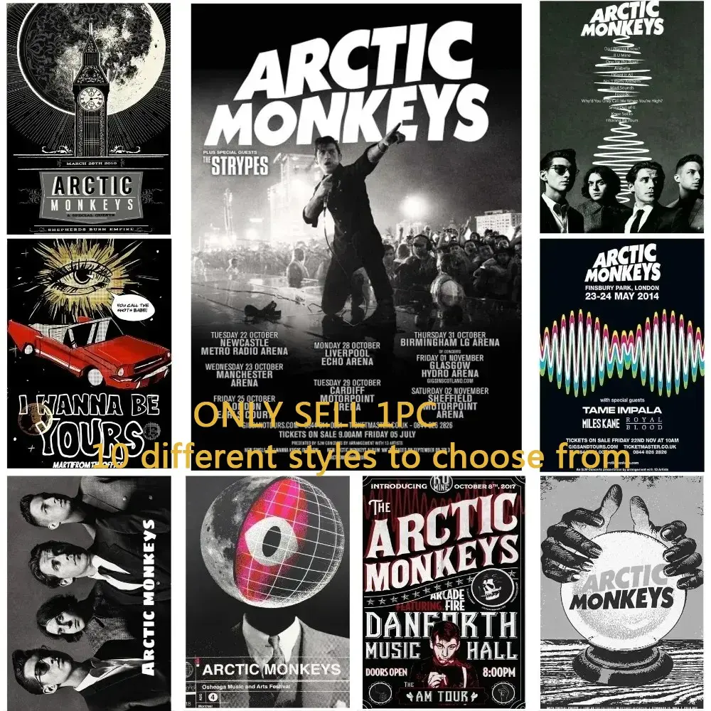 1PC Unframed Art Print Rock Band Arctic Monkeys Posters Canvas Painting for Living Art Home Room Decoration Wall Decor Picture Decoration Items (10 Style Options)
