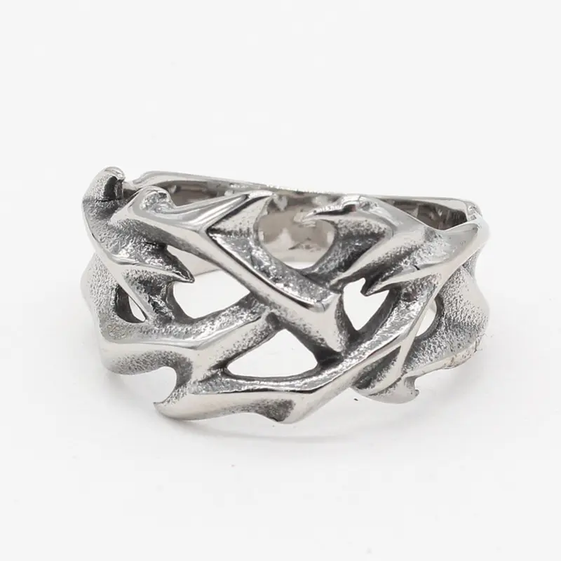 Fashion Hollow Out Design Stainless Steel Ring, Metal Ring, Elegant Casual Ring, Party Accessories for Both Men & Women, Casual Jewelry for Party, Daily Clothing Decor, Trendy All-match & Exquisite Jewelry for Birthday Gift