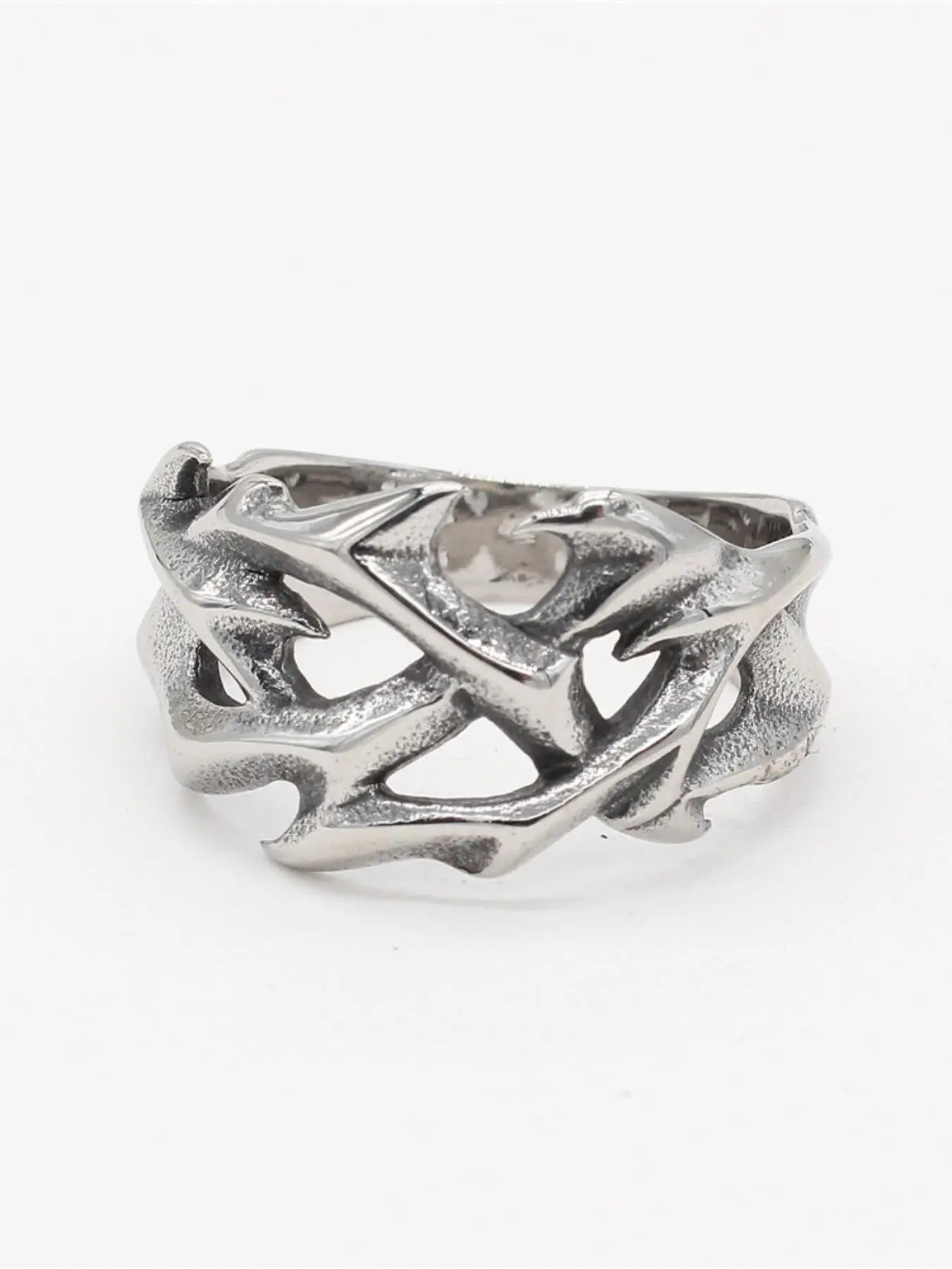 Fashion Hollow Out Design Stainless Steel Ring, Party Accessories for Both Men & Women, Casual Jewelry for Party, Daily Clothing Decor, Trendy All-mat