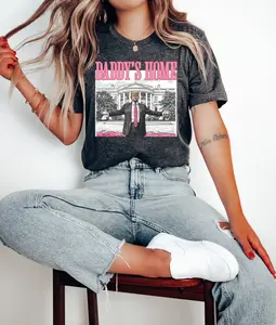 Daddy's Home - Trump - Design 2 -  Top Shirts Unisex Apparel Womenswear Comfort Streetwear Tshirt Summer Shortsleeve Casual Fit Comfortable Formal