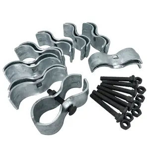 HITTITE 8 Set Dog Kennel Panel Clamps, Chain Link Fence Panel Clamps for Round Pipe Panel Frame with 1-3/8"/32mm Diameter, Saddle Clamps for Dog Kennels & Chain Link Fence. Clamps,Chain-Link Fence Hardware For Dog Run,Saddle Clamps For Kennel (8 Set)