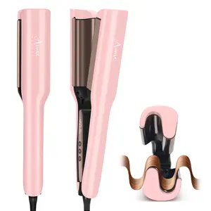 Aima Beauty 1 inch Deep Wave,Hair Crimper for Effortless Beach Waves ,2  Barrel Hair Waver with Adjustable Heat,Dual Voltage & Smart Timer, Hair Styling Tools for Women Female Gift