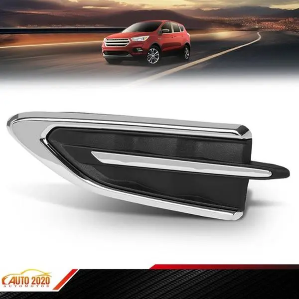 Front Left Driver Side Car Fender Trim - Car Accessory, Chromed Look Body Kit Accessories, Left Side Part Visual Upgrade, Factory Direct Fit For 2017-2019 Ford Escape, Vehicle