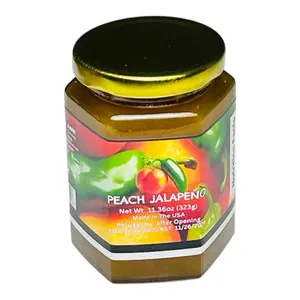 Peach Jalapeño Jam - All-Natural Spicy Fruit Spread for Toast & Salads - Healthy No Artificial Additives - 11.36oz Jar - Perfect for Meatless Meals & Lunch Chutney