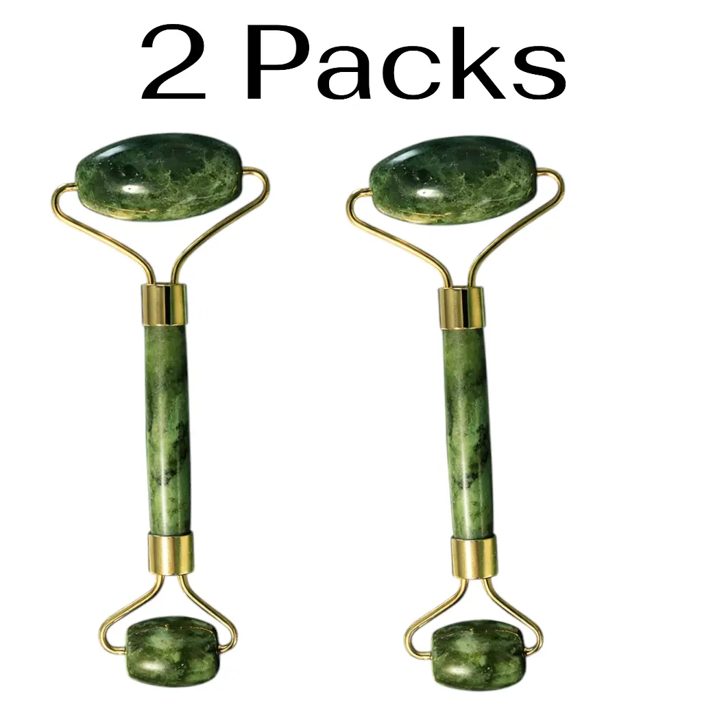 2-Pack Jade Roller for Face & Eyes – Cooling De-Puffing Facial Massager for Skin Tightening, Reduce Puffiness & Fine Lines, Improve Blood Circulation – Soothing Skincare Tool for Face, Neck & Muscles, Gift for Women, All, Pore-Tight