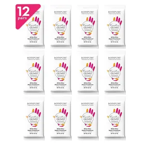 Bodipure All-In-1 Moisturizing Hand Mask |   Keratin & Vitamin E Hand Mask for Dry Cracked Hands |   Natural Moisturizing Gloves Formula |   Strengthen Nails & Repair Hands |   50 Pairs