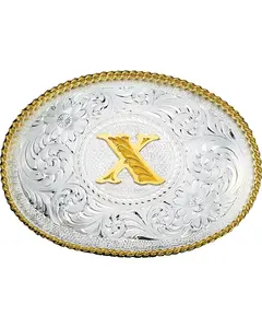 Montana Silversmiths Unisex Engraved Initial X Western Belt Buckle - 700X
