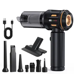 Handheld Car Vacuum Cleaner, Air Duster，4 in 1 Vacuum Cleaner, Multi Nozzles，16,000PA Brushless Vacuum and Air Duster High Power Vacuum Portable Cordless with LED Power Display for Car Interior, Home, Rechargeable Car Vacuum