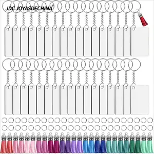 30sets Heat Transfer Keychain Hangtags with Tassel Blank Plate Pendant Suitable for DIY Travel Gift Souvenirs
