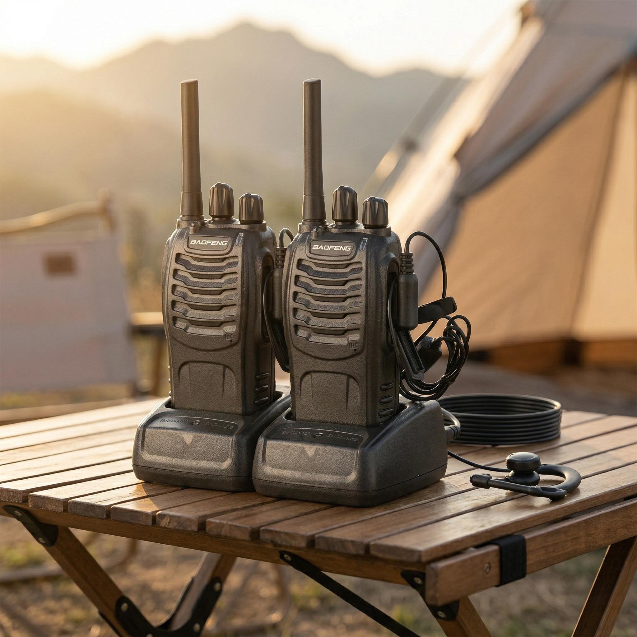 BF-88A 5W FRS Frequency Handheld Walkie Talkie Black (2pcs/Pair)