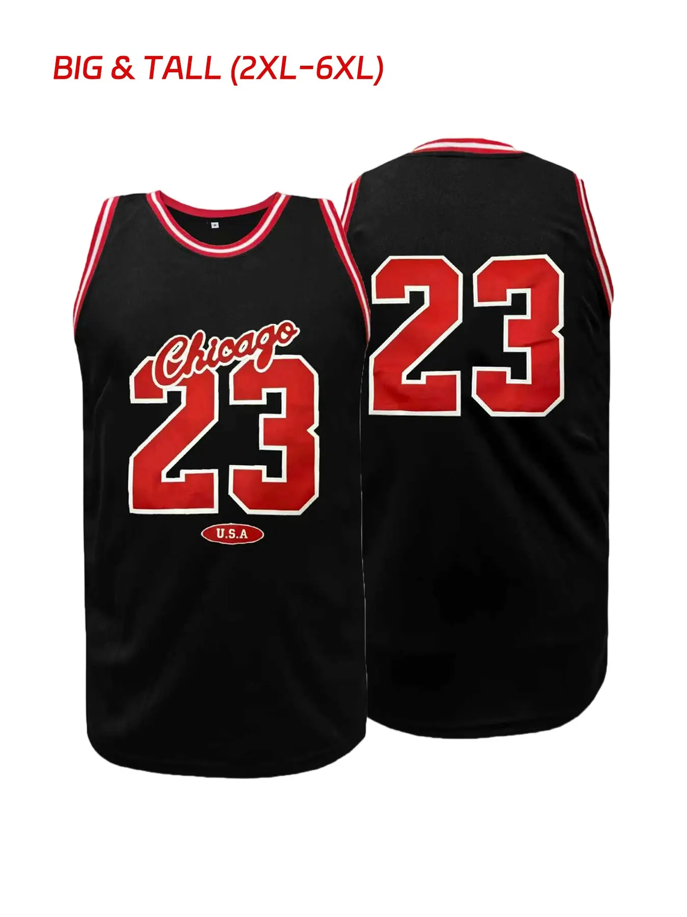 Chicago 23 Basketball Training Jersey, Plus Size 2XL-6XL, Breathable Mesh, USA Style, Casual Sports Top, Sporty Sports Top for Men Women, Breathable Workout Top, Breathable Athletic Top