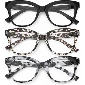 3-Pack Women's Reading Glasses with Blue Light Blocking and Anti-Glare Features