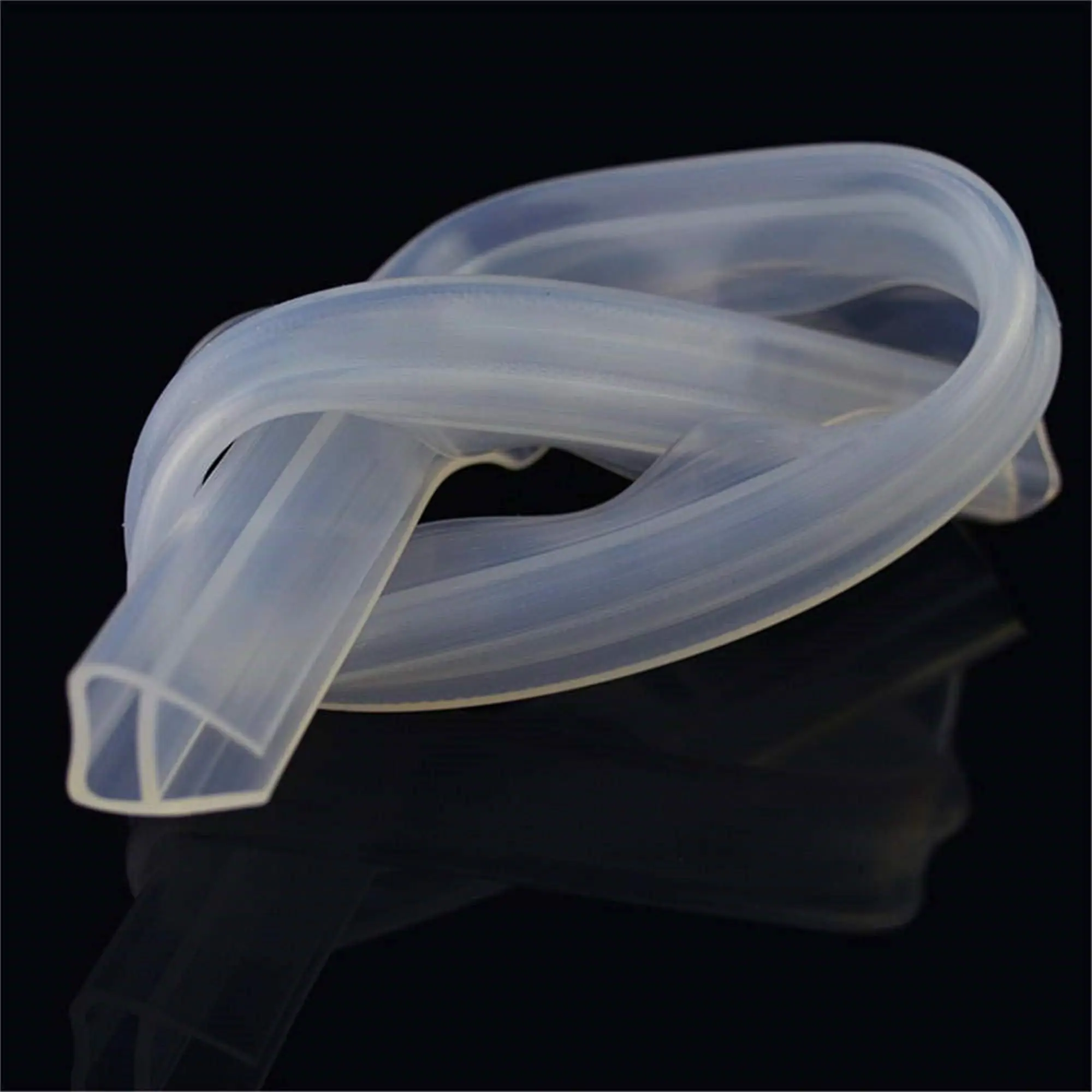 78.74 Inch H/f/u Type Sealing Strip for 8mm Glass Door, Glass Shower Door Bottom Seal, Shower Stall Windproof Seal, Office Balcony Window Sealing Tape, No Glue Needed