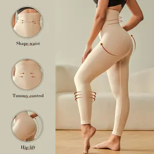 High Waist Tummy Control Leggings for Women - Firm Shapewear Pants - Strong Compression Waist Cincher Thigh Slimmer