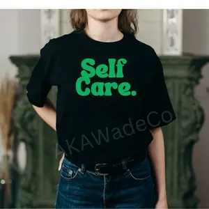 Self Care Black  Casual Tees - Relax Unisex Top with trendy Design, Short Sleeve, Top Quality Fabric - Tshirt Streetwear Comfort Summer Cotton
