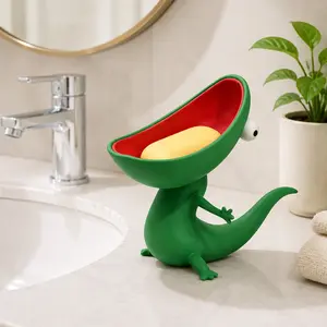 1 PC Lizard Sponge Holder - Cute Lizard Bar Soap Holder - Wide Open Mouth Storage, Multi Use Desk Bathroom Organizer for Keys Snacks Home Office