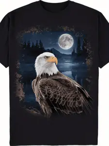 Majestic Bald Eagle T-Shirt from North American Wildlife Forest, Available in Men'S And Women'S Styles, Made from Ultra-Soft And Breathable Fabric, Casual Short Sleeves, Regular Fit, Suitable for All Seasons