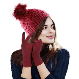 Market & Layne Women Hat and Gloves for Women - Winter Set with Cozy Beanies and Gloves